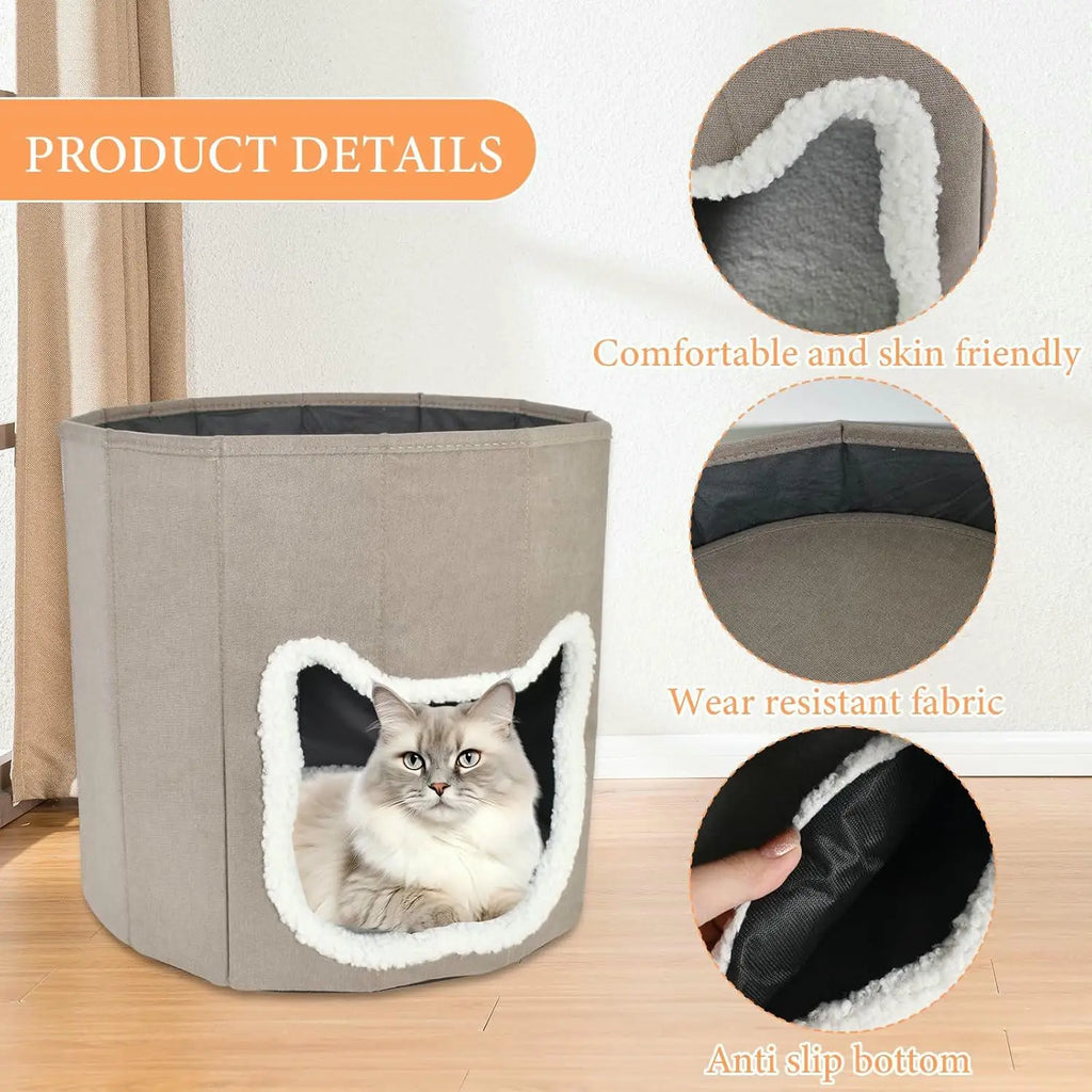 Cama Cueva para Gatos – Suave, Lavable y Plegable