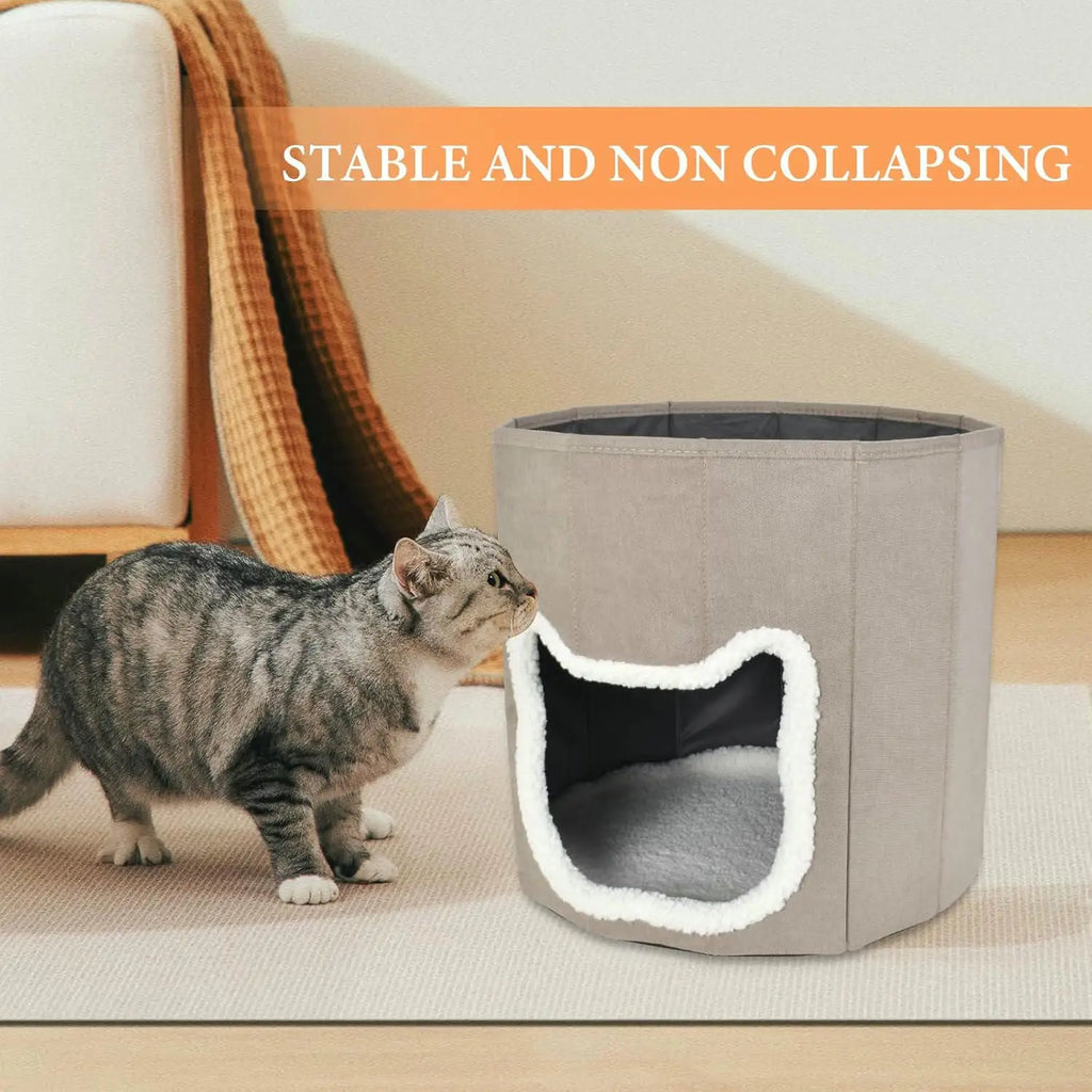 Cama Cueva para Gatos – Suave, Lavable y Plegable