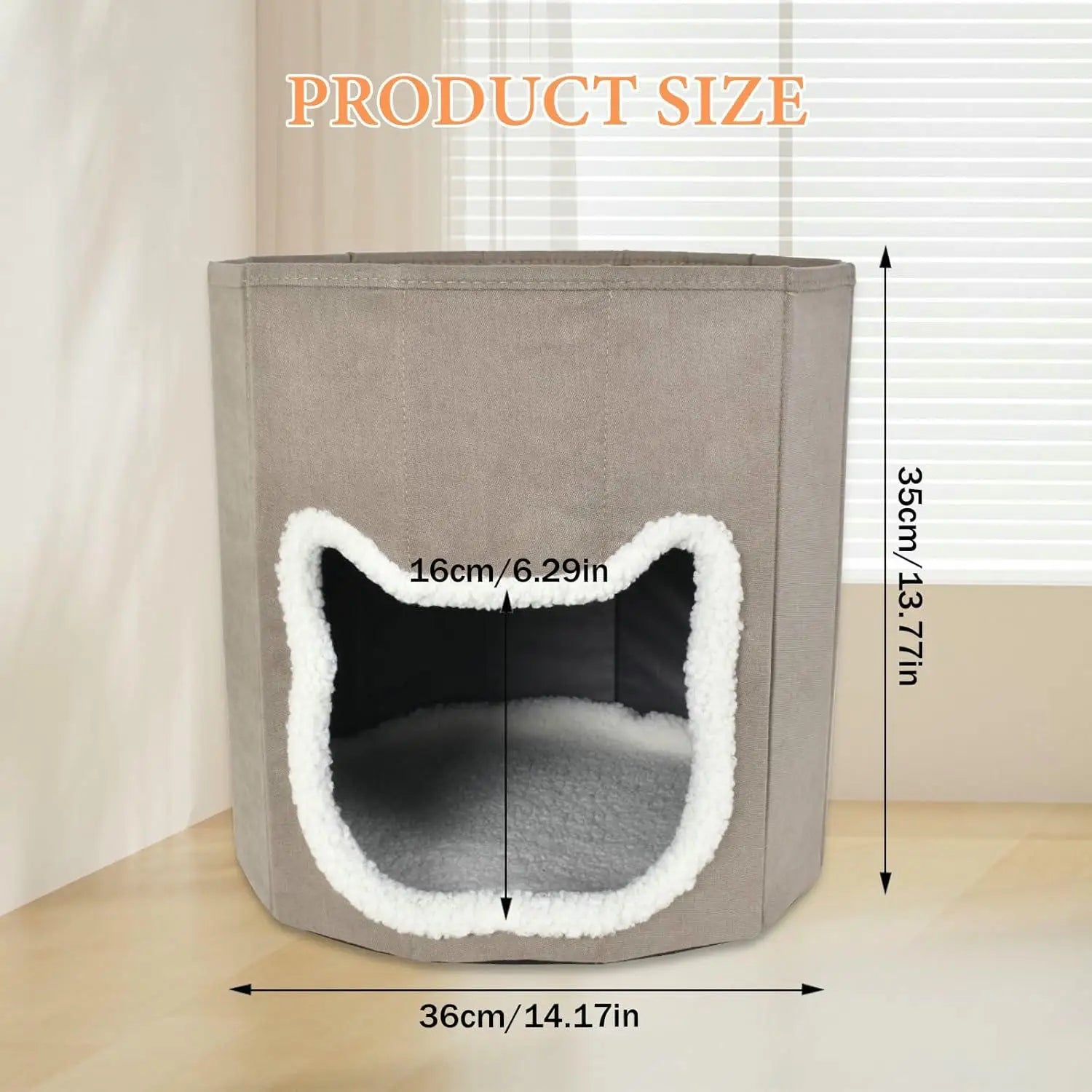 Cama Cueva para Gatos – Suave, Lavable y Plegable