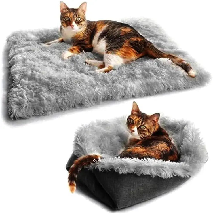 Cama 3 en 1 para Gatos – Alfombra, Tapete y Cueva Multifuncional