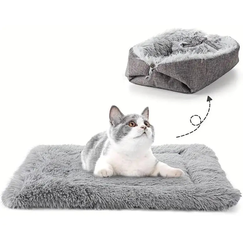 Cama 3 en 1 para Gatos – Alfombra, Tapete y Cueva Multifuncional