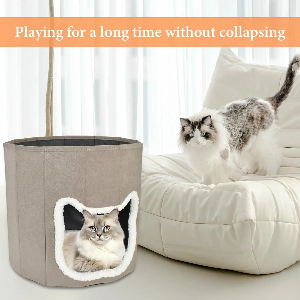 Cama Cueva para Gatos – Suave, Lavable y Plegable