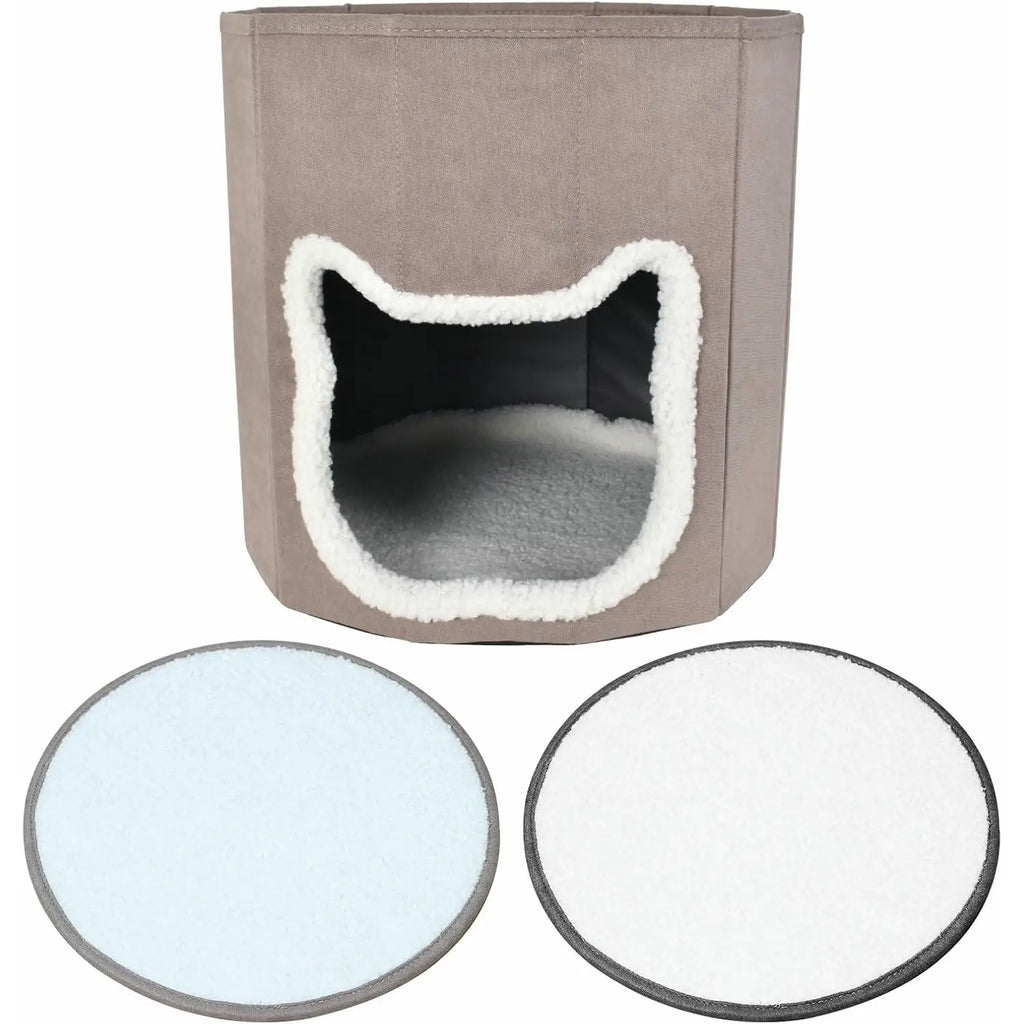 Cama Cueva para Gatos – Suave, Lavable y Plegable