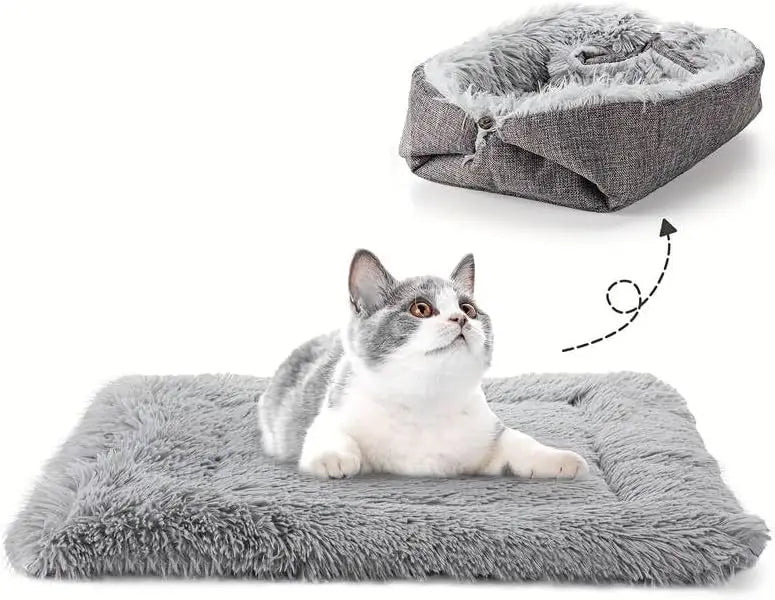 Cama 3 en 1 para Gatos – Alfombra, Tapete y Cueva Multifuncional
