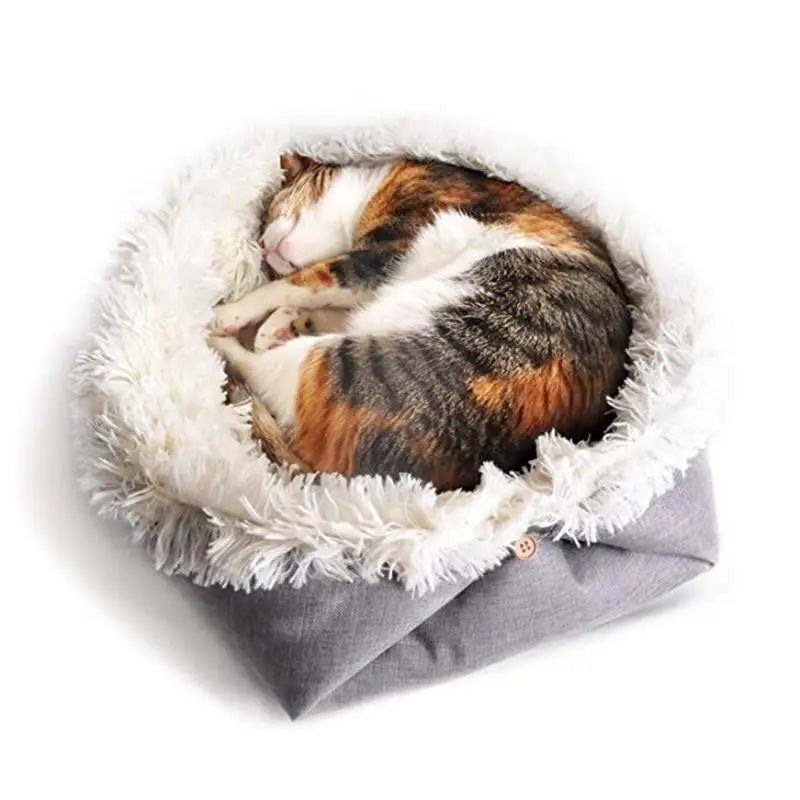 Cama 3 en 1 para Gatos – Alfombra, Tapete y Cueva Multifuncional